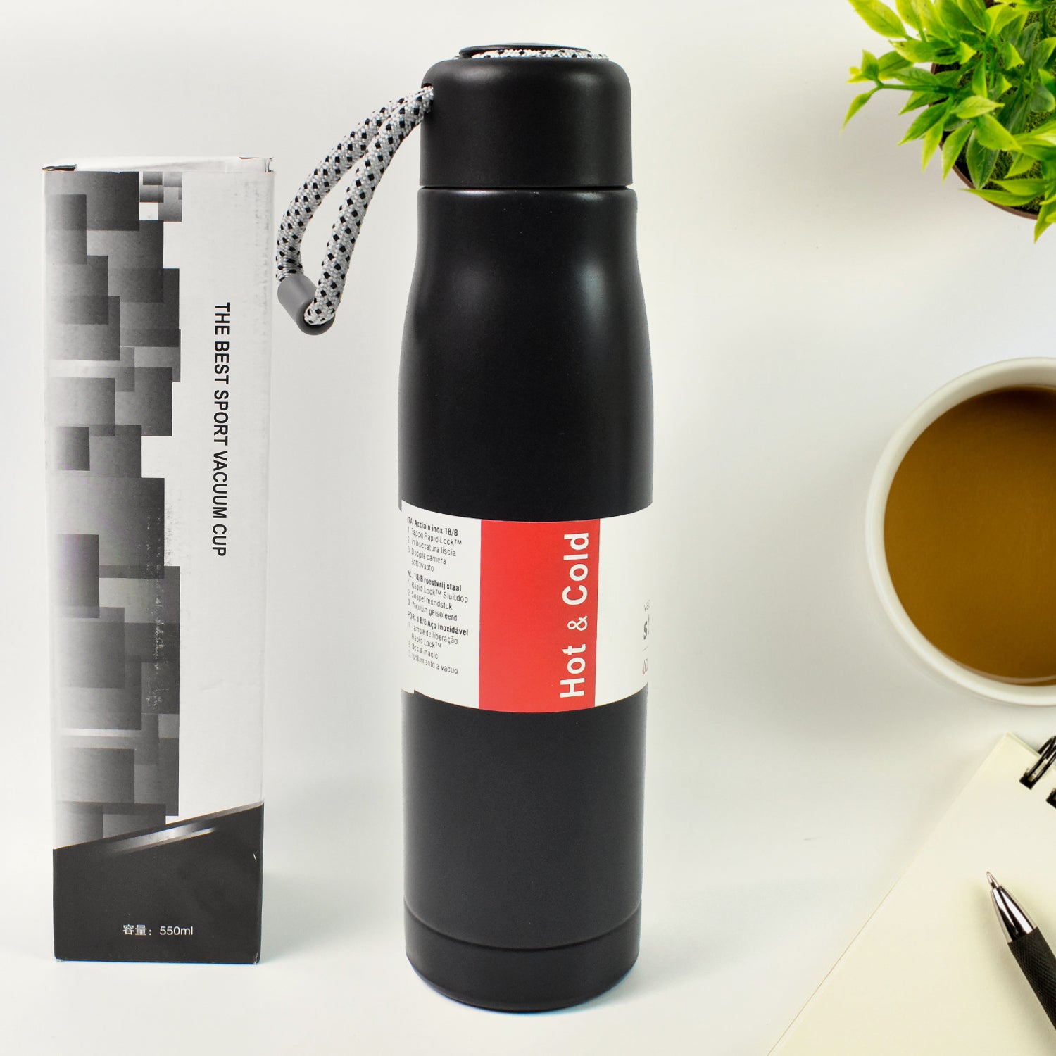 Double Wall Vacuum Insulated Water Bottle (550 Ml) Double Wall Vacuum Insulated Water Bottle (550 Ml)